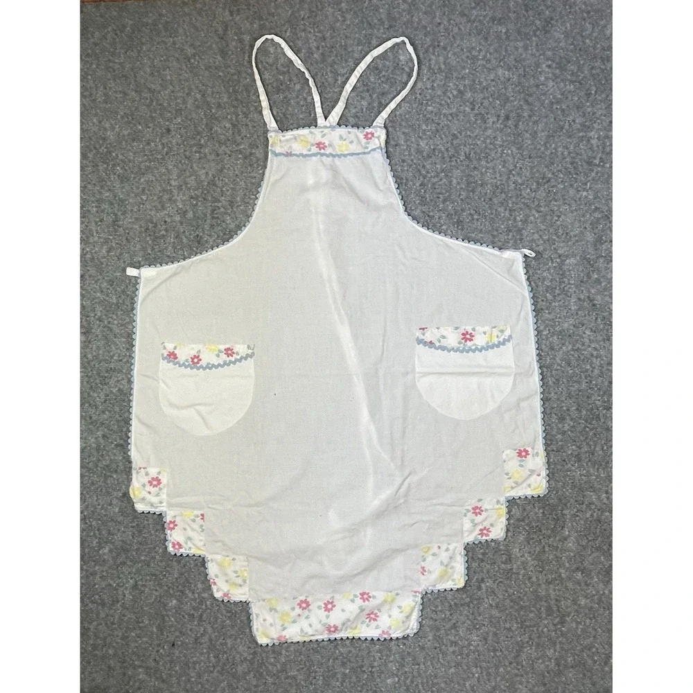 Vintage Handmade Apron Cotton Flour Sack Full Coverage Cottagecore Patchwork